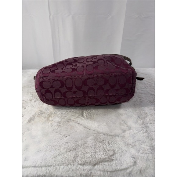 Vintage Coach Hobo Bag Pink/magenta Canvas W/ Leather Trim - Picture 5 of 7